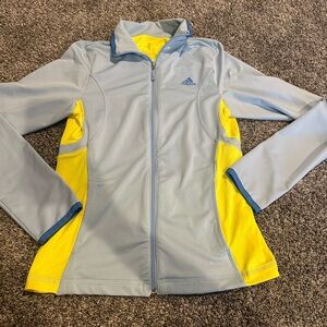 Womens Adidas long sleeve zip running jacket size Small S Ladies shirt athletic